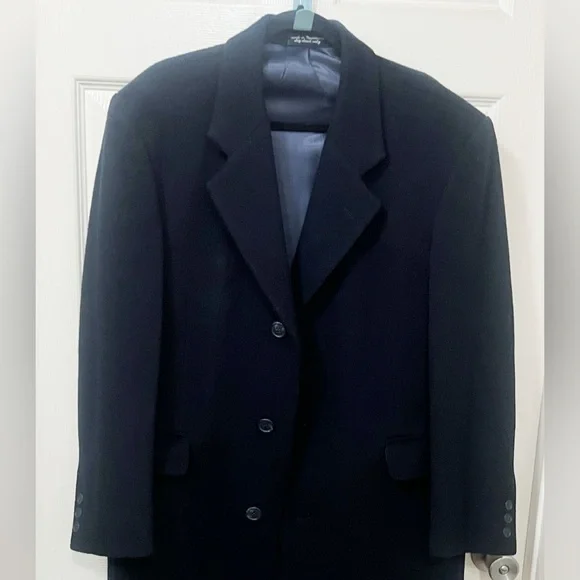 Andrew Fezza Cashmere Blend Italy Gray Winter Coat Men High Quality - Picture 3 of 9